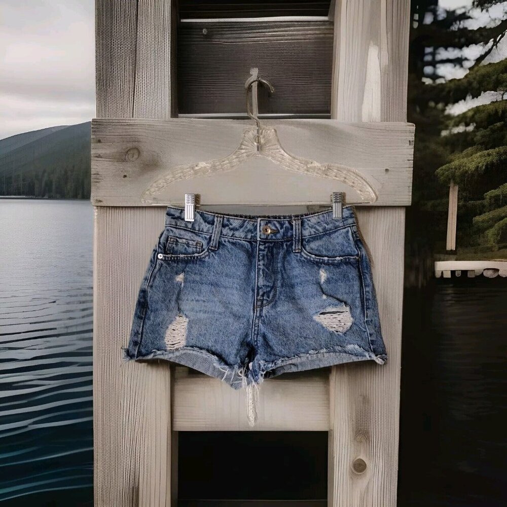 Arizona Shorts 3 Juniors Distressed Raw Cuff Pockets Summer